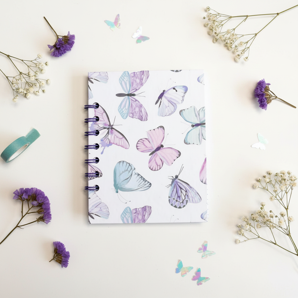 Colorful Butterfly Spiral Bound Mini Notebook