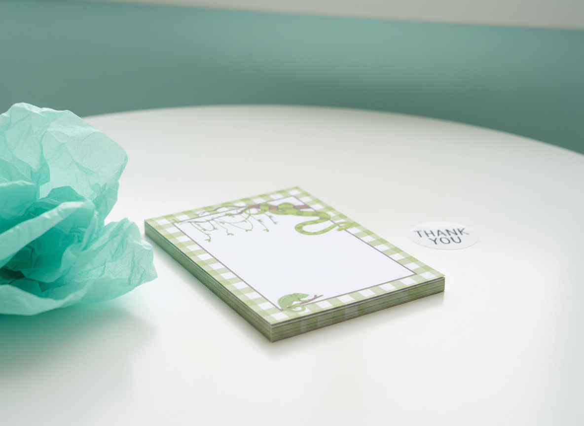 Gingham Reptile Friends Notepad