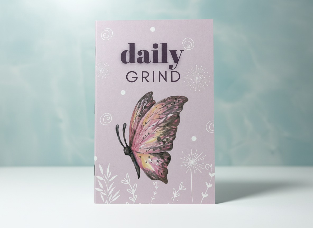 Daily Grind Butterfly Soft-Bound Notebook — Handmade, 6x9, 80 Pages