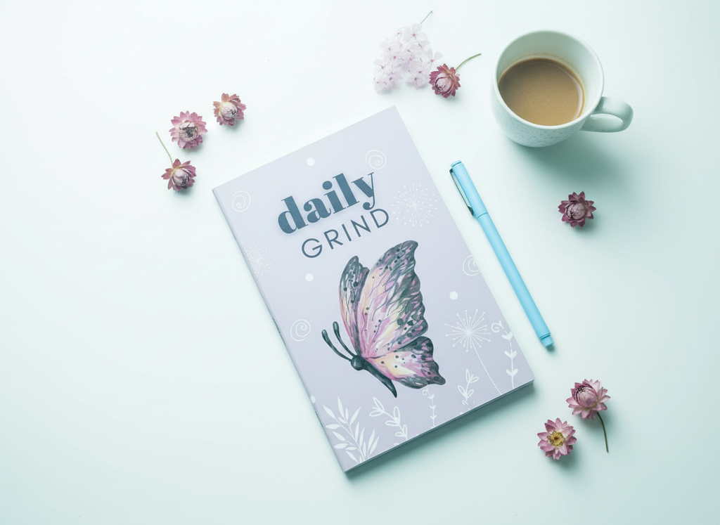 Daily Grind Butterfly Soft-Bound Notebook — Handmade, 6x9, 80 Pages