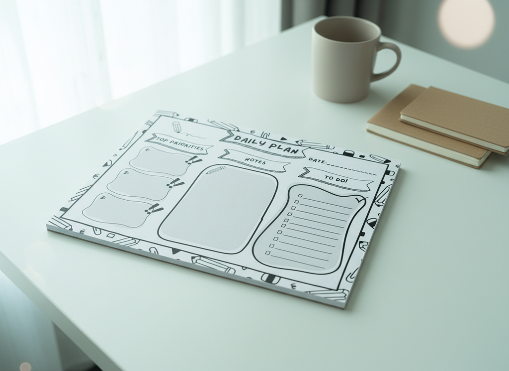 Black and White Day Planner