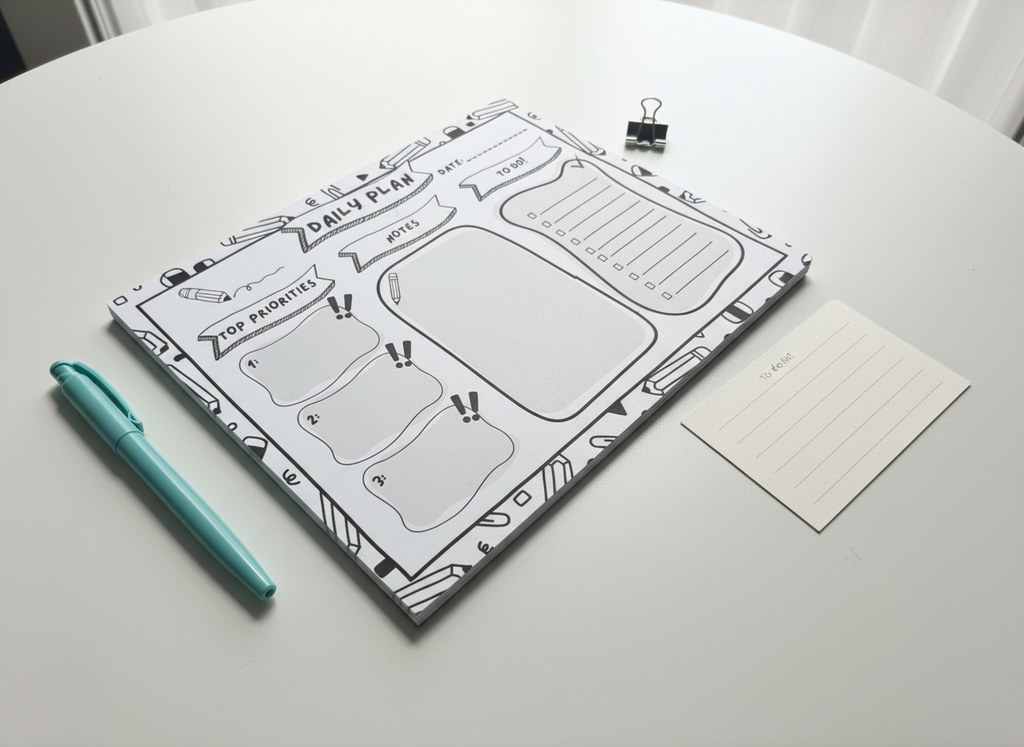 Black and White Day Planner
