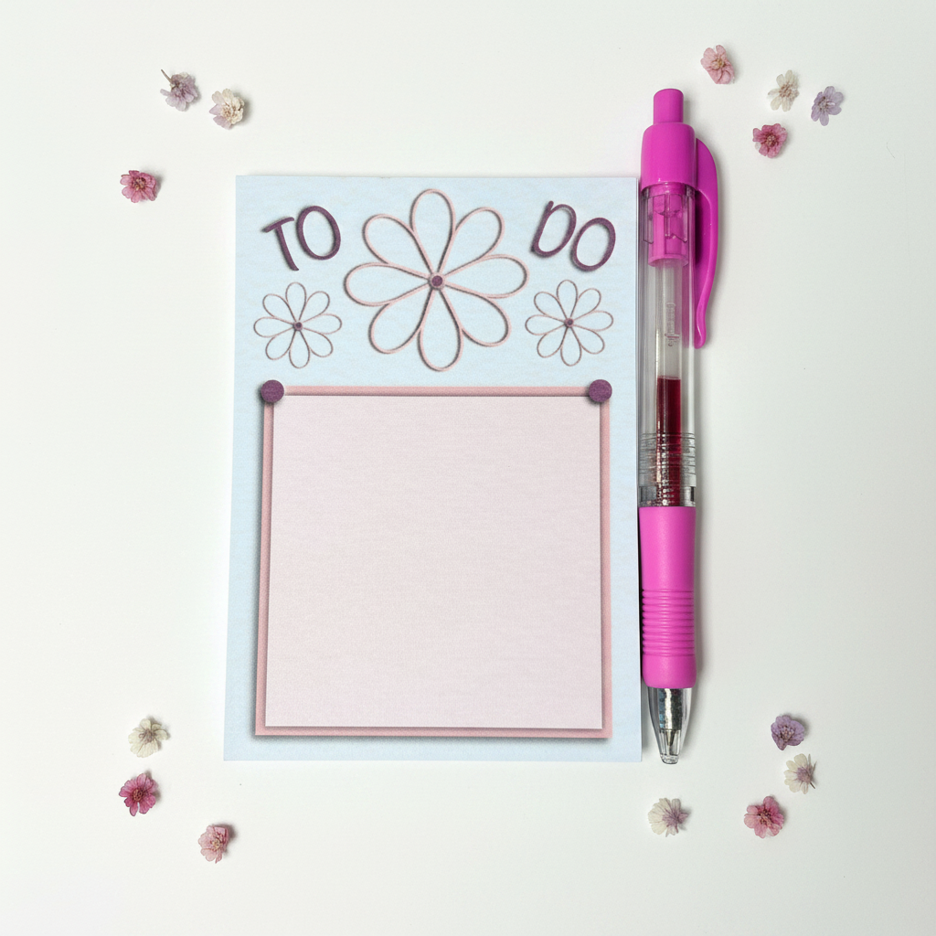 To Do Notepad – Floral Cutout Edition | Handmade Stationery