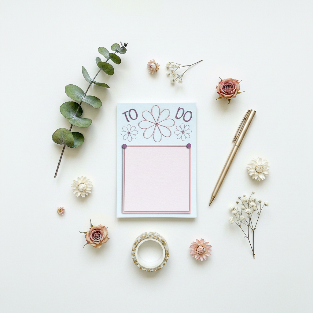 To Do Notepad – Floral Cutout Edition | Handmade Stationery