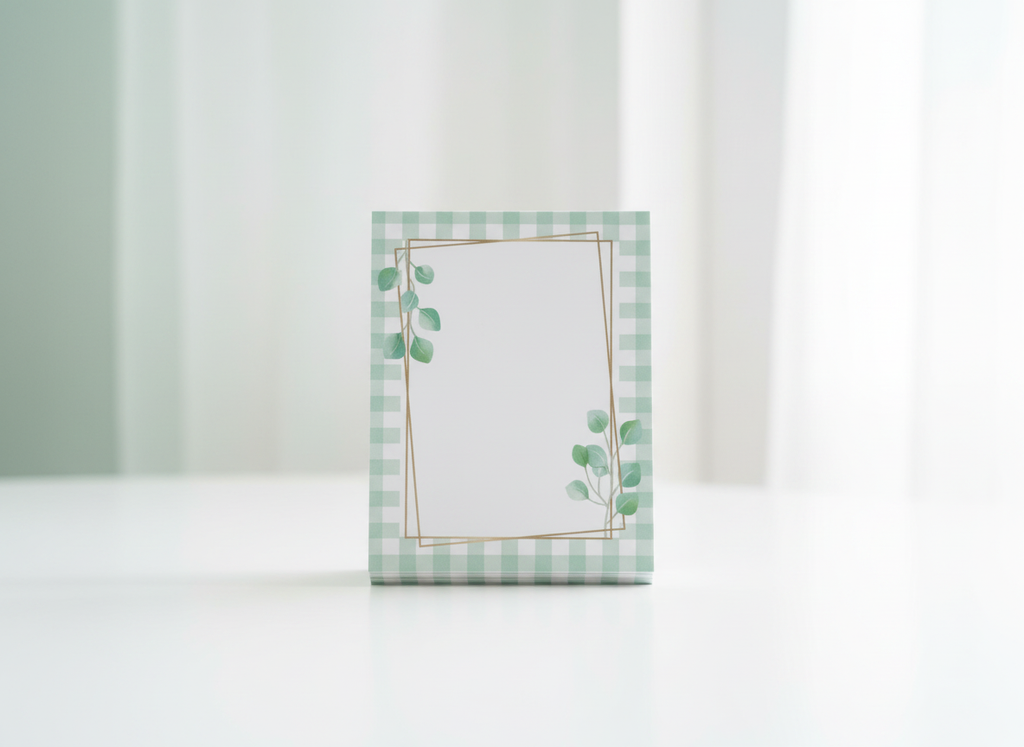 Gingham Eucalyptus Notepad