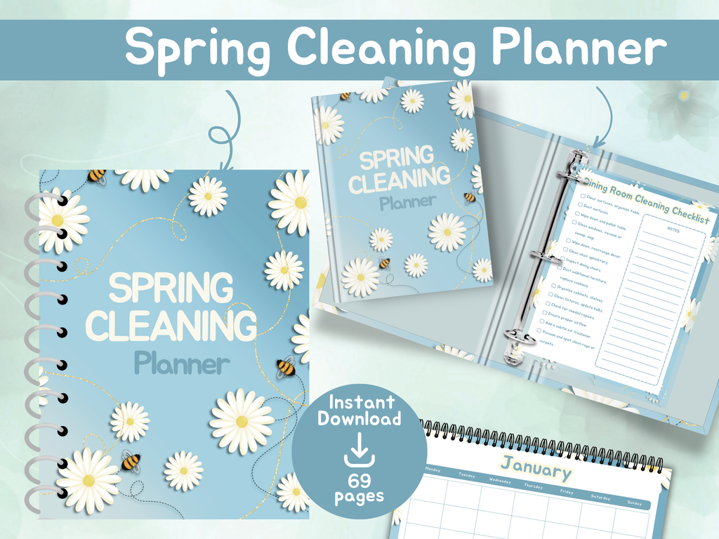 Daisy Spring Cleaning Planner (Printable PDF)
