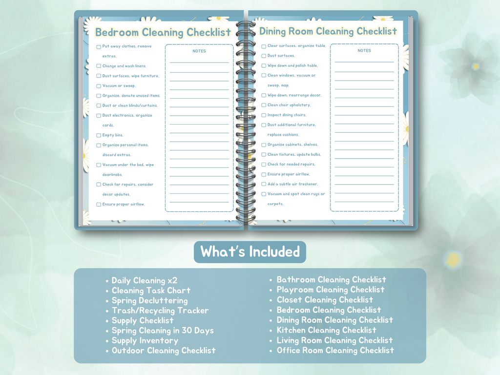 Daisy Spring Cleaning Planner (Printable PDF)