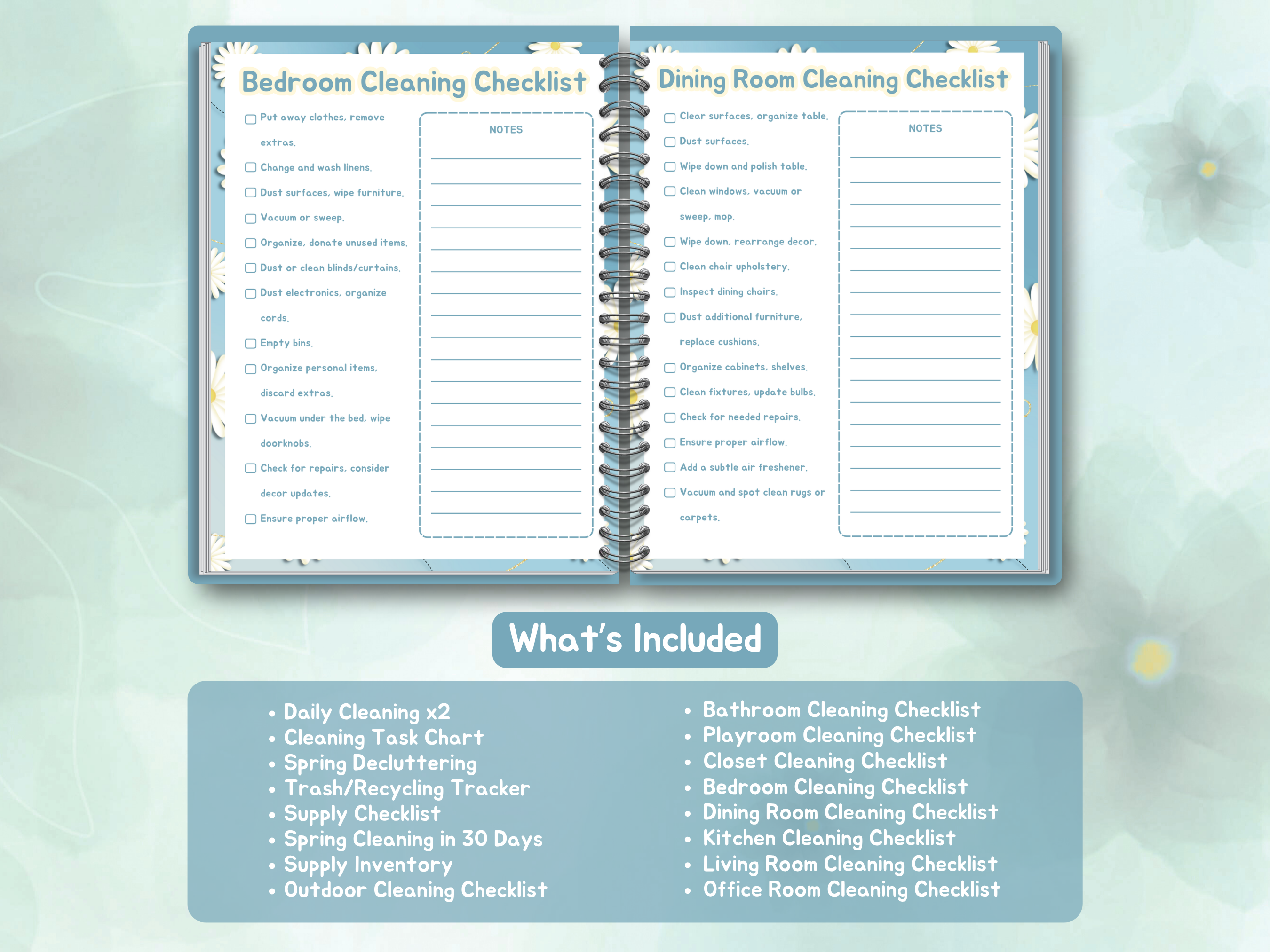 Daisy Spring Cleaning Planner (Printable PDF)