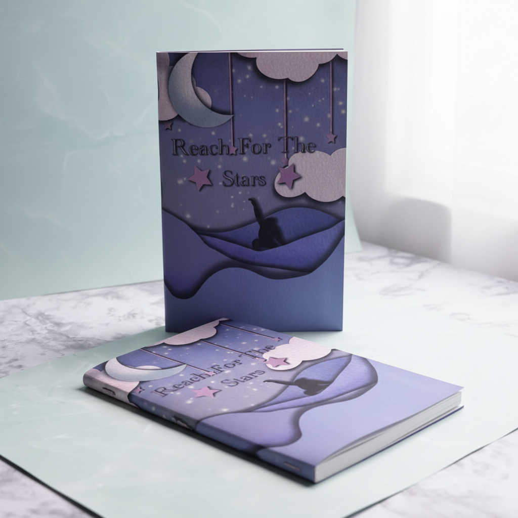 Reach For The Stars Soft-Bound Notebook — Handmade, 6x9, 40 Pages