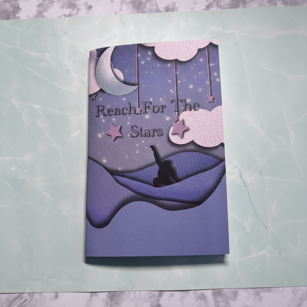 Reach For The Stars Soft-Bound Notebook — Handmade, 6x9, 40 Pages