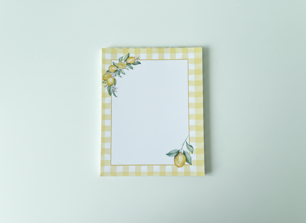 Gingham Lemon Squeeze Notepad