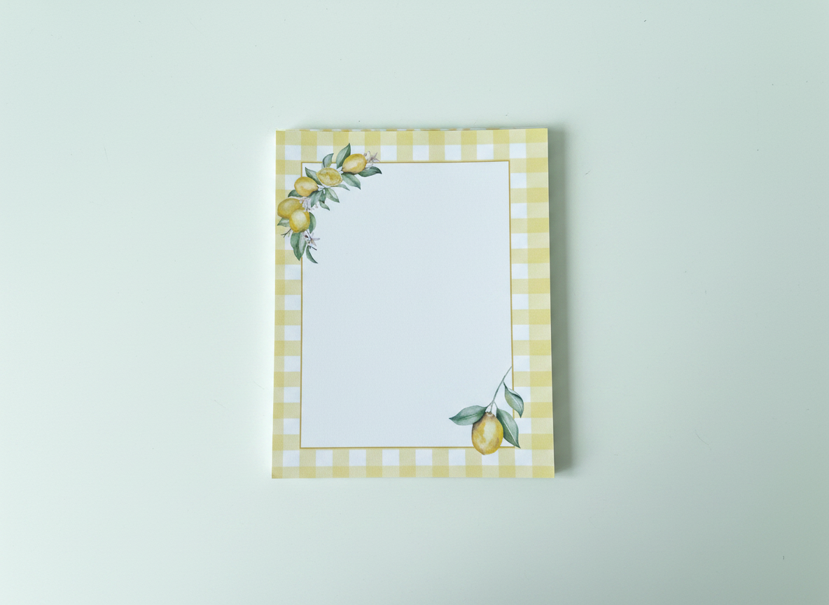 Gingham Lemon Squeeze Notepad