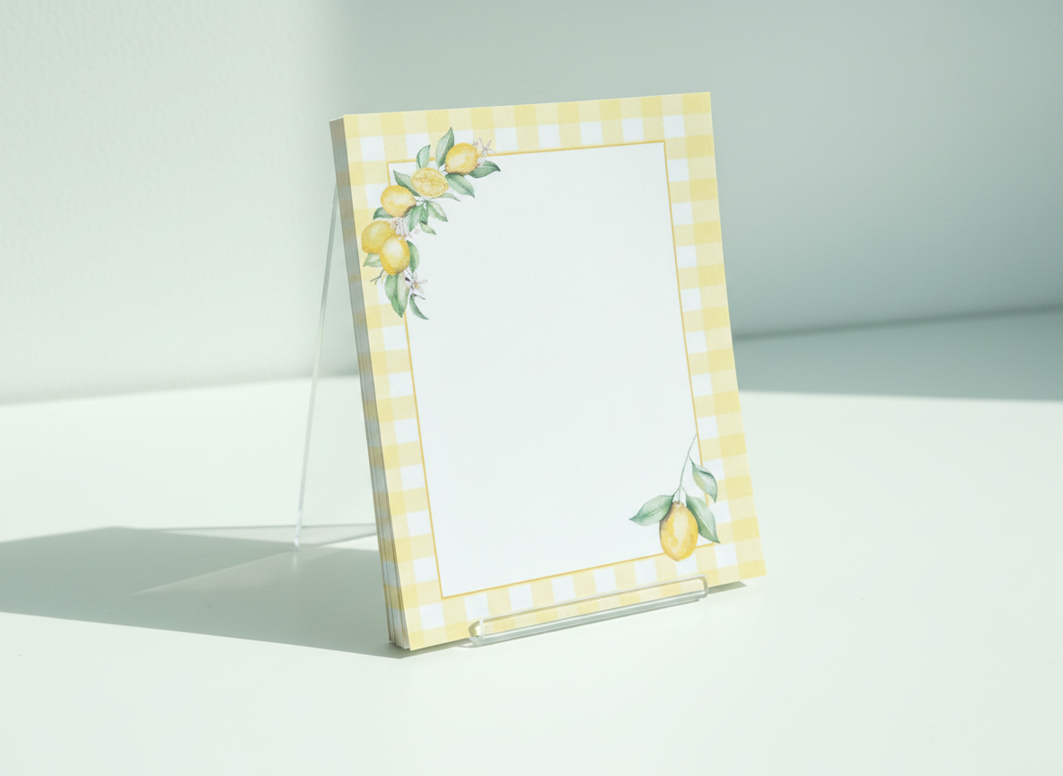 Gingham Lemon Squeeze Notepad