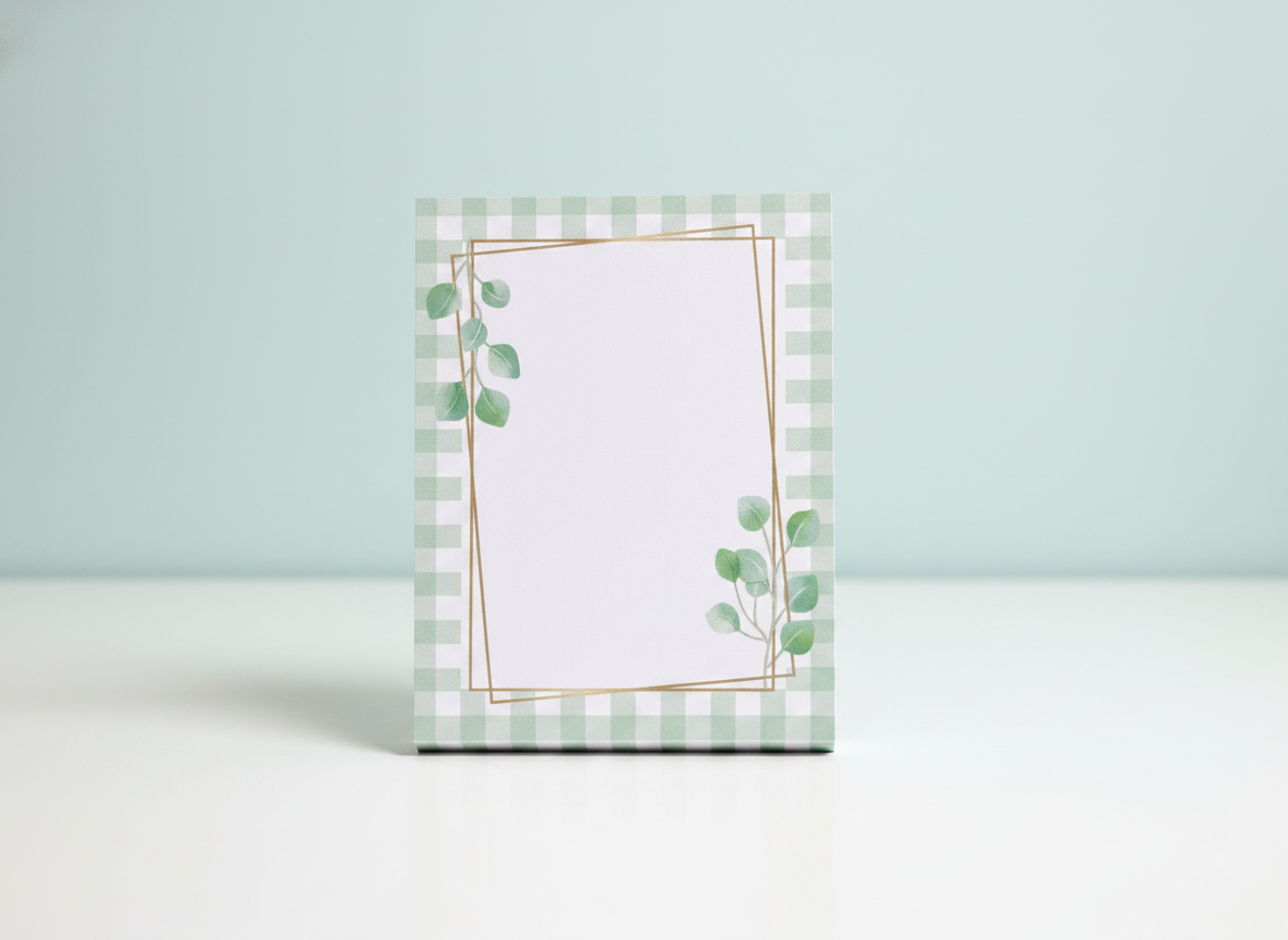 Gingham Eucalyptus Notepad