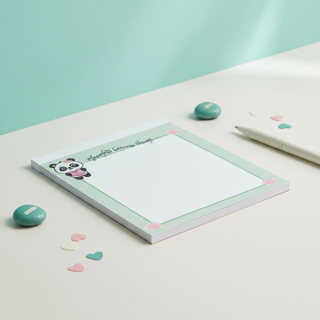 Panda “Thoughts Become Things” Mini Notepad