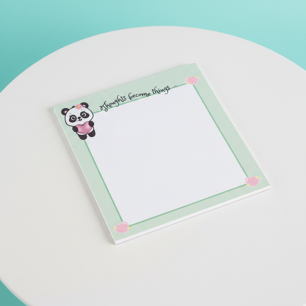 Panda “Thoughts Become Things” Mini Notepad