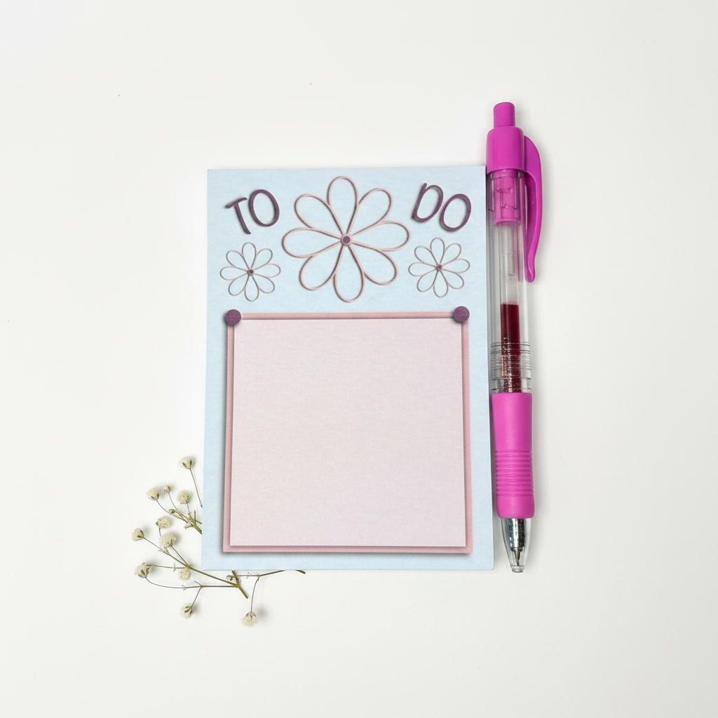 To Do Notepad – Floral Cutout Edition | Handmade Stationery