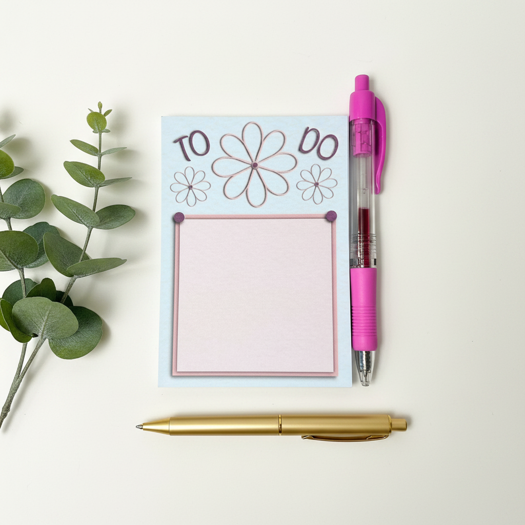 To Do Notepad – Floral Cutout Edition | Handmade Stationery
