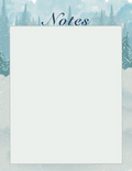 Winter Pines Notes Notepad | Handmade 3.5" x 4.75" | 40 Sheets | 32lb Paper | Pine Forest Design