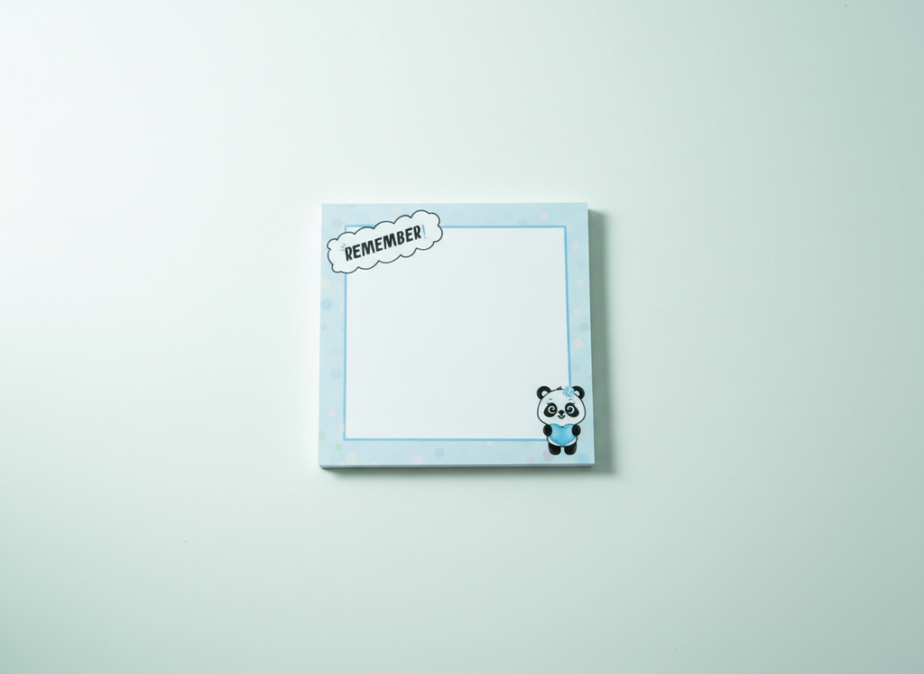 Remember Panda Mini Notepad | 3.5" x 3.5" | 40 Pages