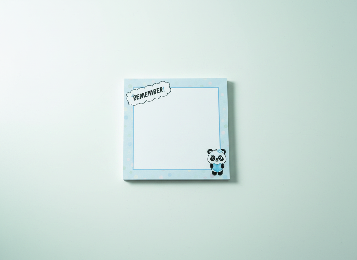 Remember Panda Mini Notepad | 3.5" x 3.5" | 40 Pages