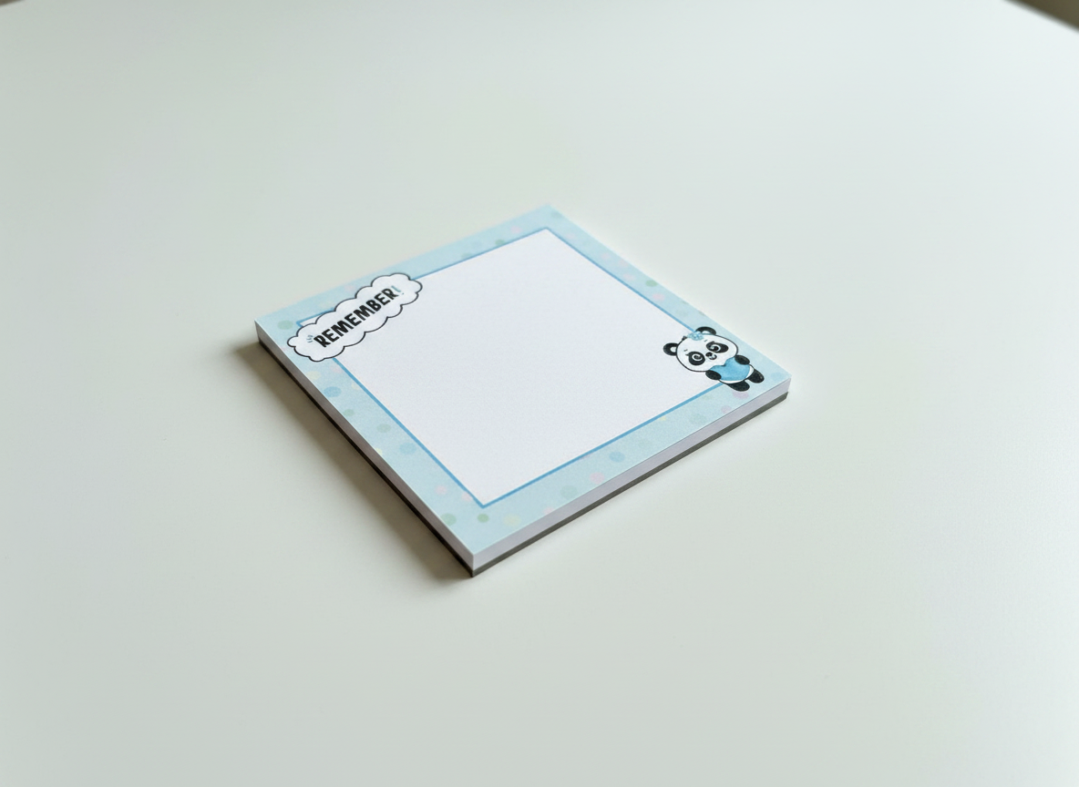 Remember Panda Mini Notepad | 3.5" x 3.5" | 40 Pages