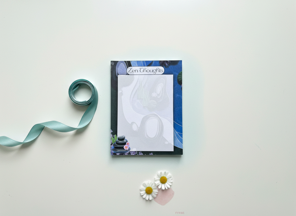 Zen Thoughts Notepad (4.25” x 5.5”) — Tear-Off Top Glued Notepad on Premium 32lb Paper (40 Pages)