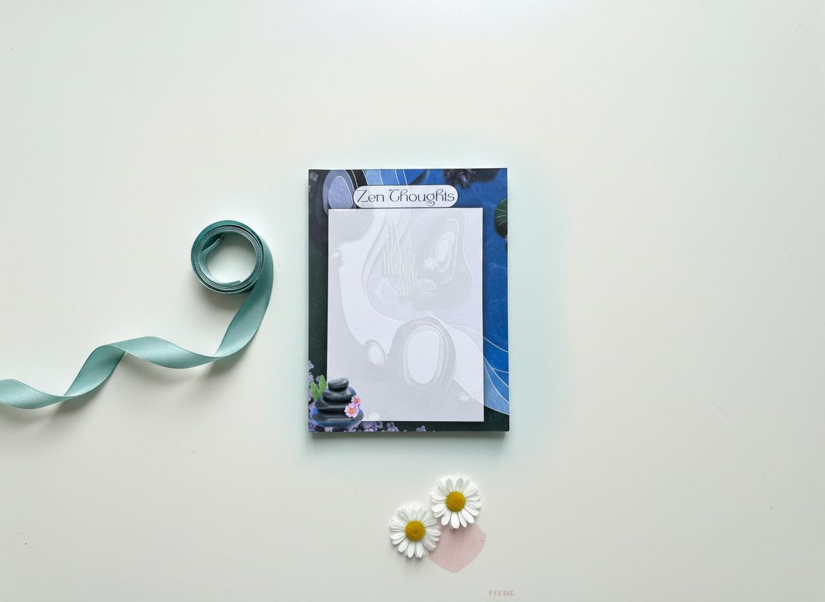Zen Thoughts Notepad (4.25” x 5.5”) — Tear-Off Top Glued Notepad on Premium 32lb Paper (40 Pages)