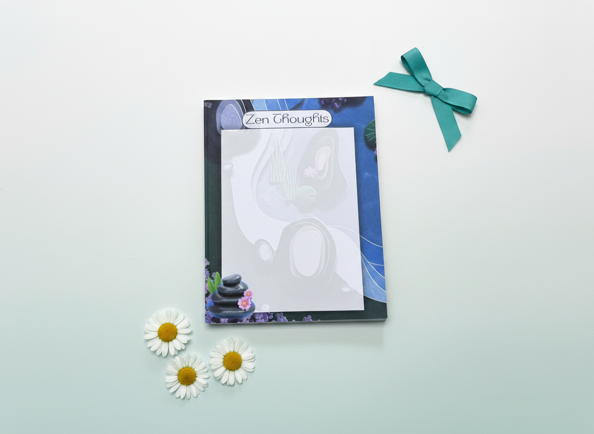 Zen Thoughts Notepad (4.25” x 5.5”) — Tear-Off Top Glued Notepad on Premium 32lb Paper (40 Pages)