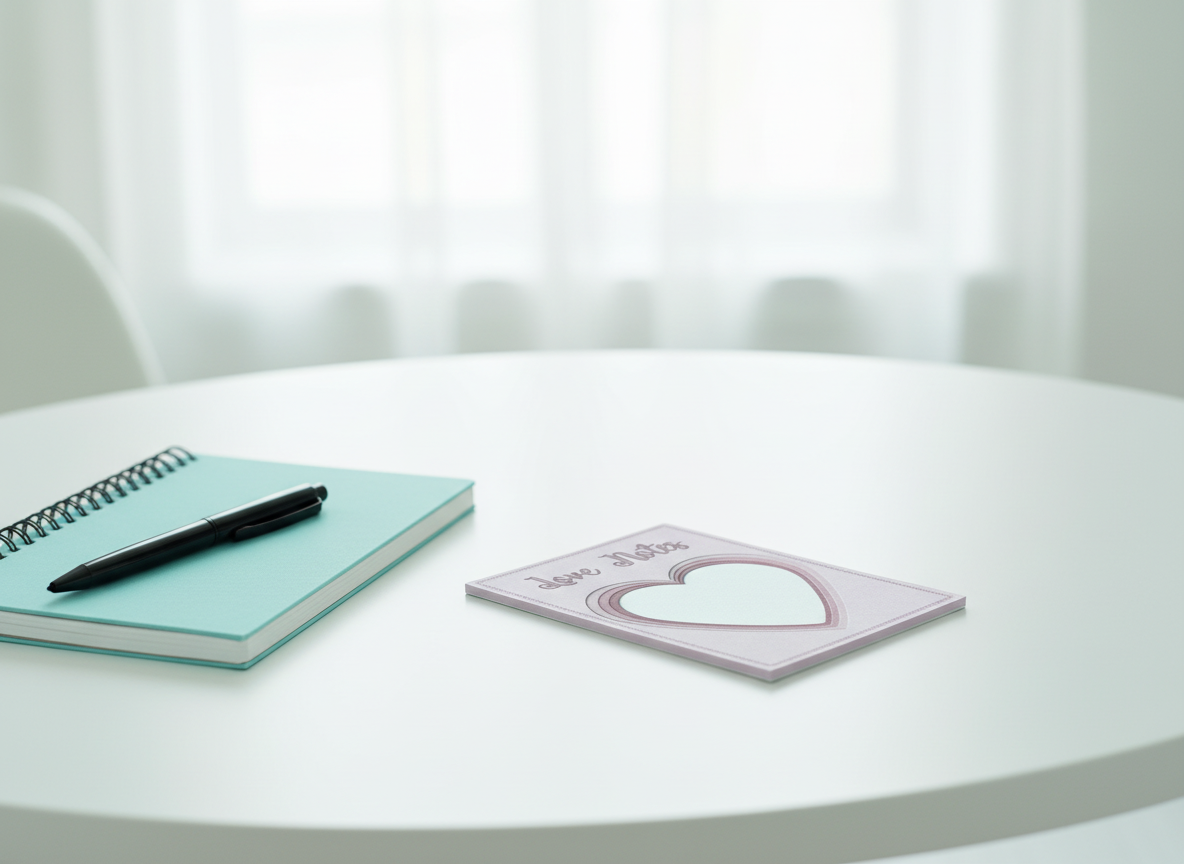 Love Notes Mini Notepad with turquoise notebook and pen
